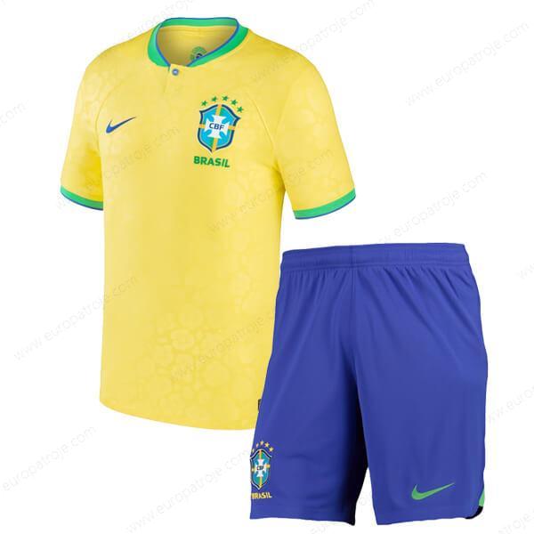 Brasilien Home Fodbold Børnesæt 2022